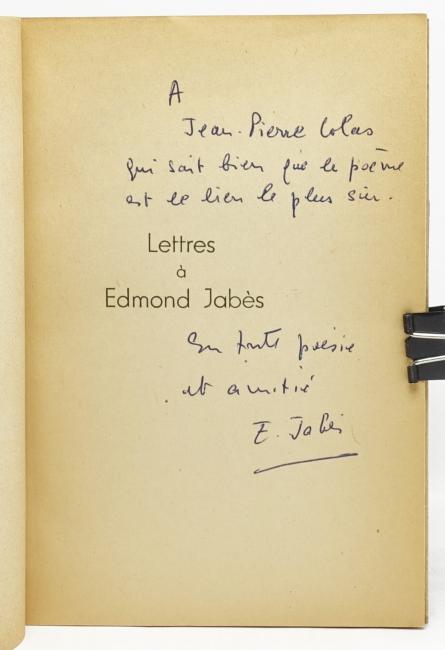 Lettres  Edmond Jabs