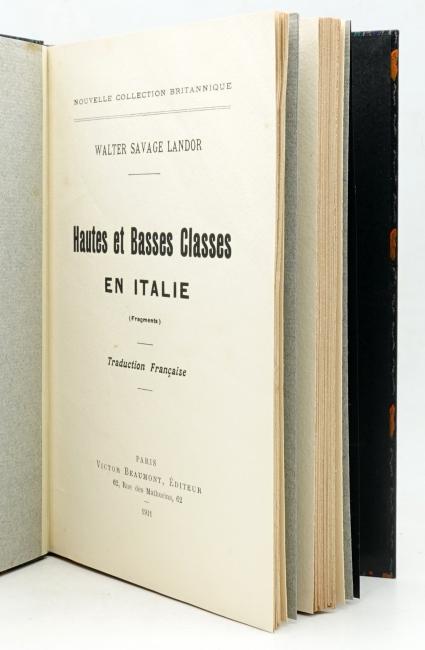 Walter Savage Landor : Hautes et Basses Classes en Italie